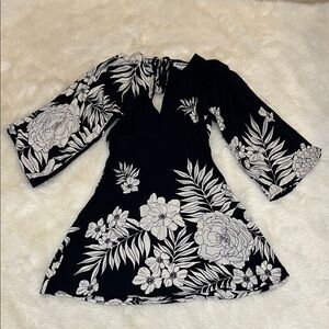 Billabong Black and White Floral Mini Dress
